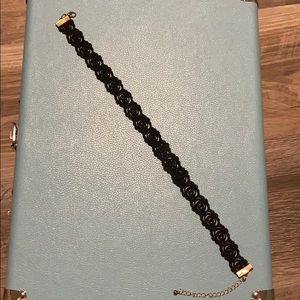 Black floral choker